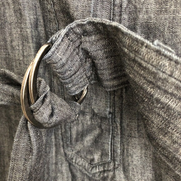 NEW YORK & COMPANY BELTED SHIRT DRESS SZ.8 COTTON 3/4 SLEEVES 1/2 HALF BOTTON $$ - Picture 5 of 10